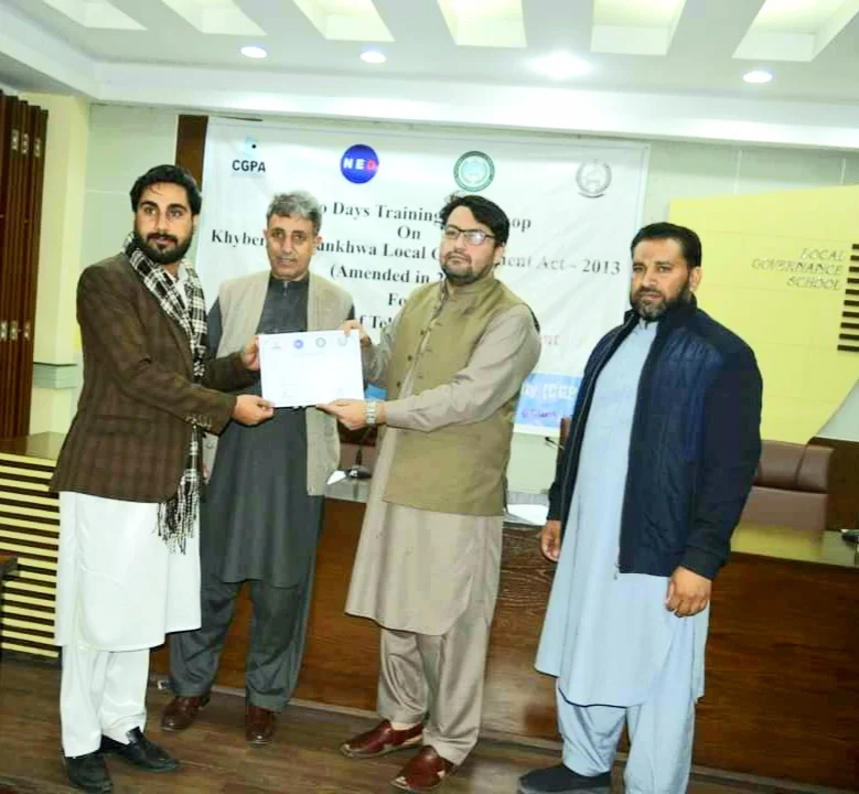 Client-supplied professional recognition and certificate presentation photograph